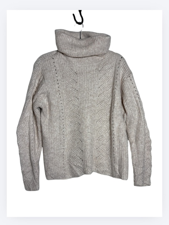 ESQUALO Sweaters - ESQUALO Cable-Knit Turtleneck Sweater in Light Beige Size M
